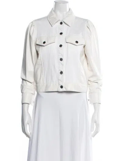 Pre-owned Alice And Olivia Denim Jacket In White