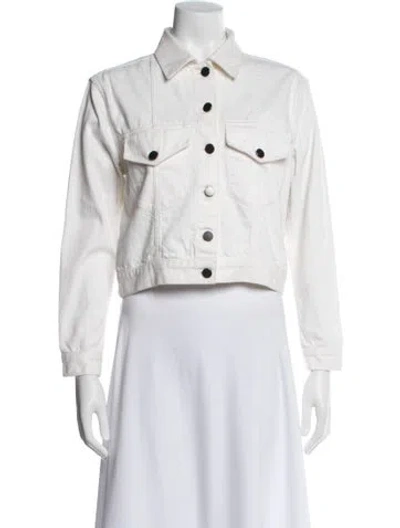 Pre-owned Alice And Olivia Denim Jacket In White
