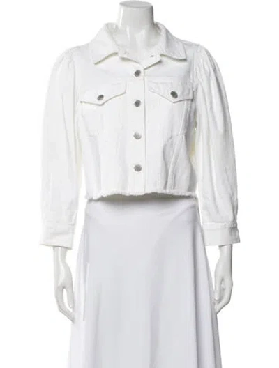 Pre-owned Alice And Olivia Denim Jacket In White