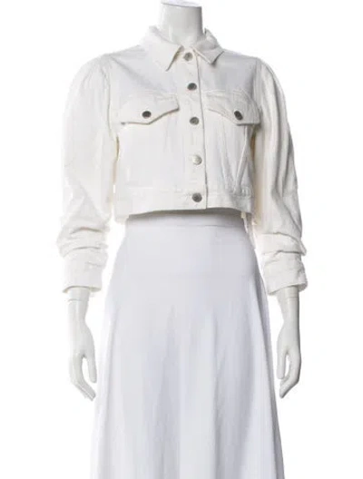 Pre-owned Alice And Olivia Denim Jacket In White