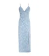 Alice And Olivia Denim Julietta Midi Dress In Blue