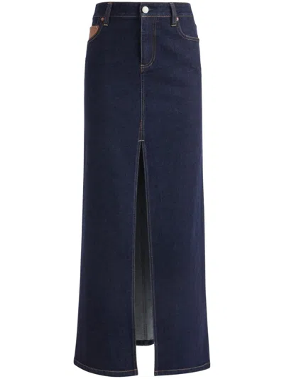 ALICE AND OLIVIA DENIM MIDI SKIRT
