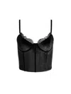 Alice And Olivia Denna Layered Corset Cropped Top In Black
