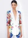 Alice And Olivia Denny Boyfriend Blazer In Garden Brunch Off White