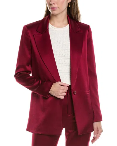 Alice And Olivia Denny Satin-crepe Blazer In Red
