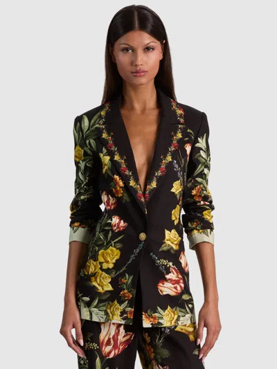 Alice And Olivia Denny Linen Boyfriend Blazer