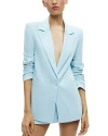 Alice And Olivia Denny Linen Blend Boyfriend Blazer In Spring Sky