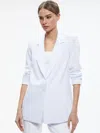 Alice And Olivia Denny Notch-collar Boyfriend Blazer In White