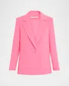 Alice And Olivia Denny Notch-collar Boyfriend Blazer In Wild Pink