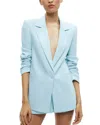 Alice And Olivia Denny Linen Blend Boyfriend Blazer In Blue