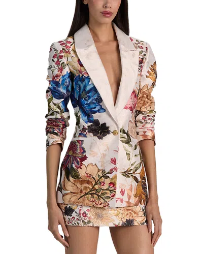Alice And Olivia Denny Slim One Button Blazer In Animal Print
