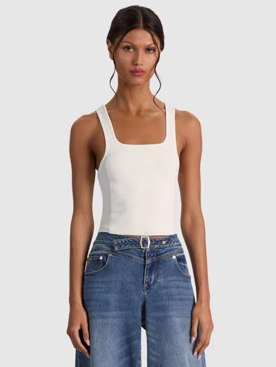 Alice And Olivia Devin Side Panel Tank In White
