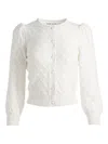 Alice And Olivia Diamond-pattern Cardigan In White