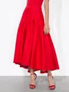 Alice And Olivia Diana Midi Skirt In Bright Ruby