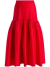 Alice And Olivia Diana Midi Skirt In Red
