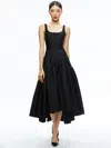 Alice And Olivia Diana Sleeveless Midi Dress In Black