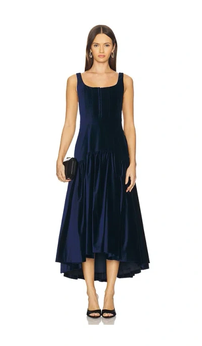 ALICE AND OLIVIA DIANA SLEEVELESS STRUCTURED MIDI DRESS