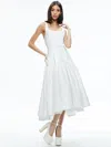 Alice And Olivia Diana High-low Midi Dress In Off White