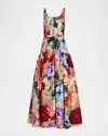 Alice And Olivia Diana Structured Drop-waist Maxi Dress
