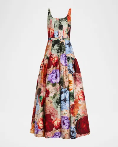 Alice And Olivia Diana Structured Drop-waist Maxi Dress