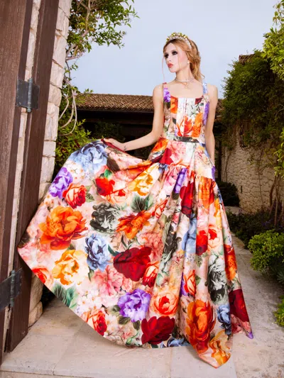Alice And Olivia Diana Structured Maxi Dress In Multi