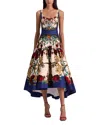 Alice And Olivia Diana Structured Midi Dress In Multi