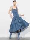 Alice And Olivia Diana Structured Denim Midi Dress In Liana Vintage Blue