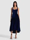 Alice And Olivia Diana Sleeveless Structured Midi Dress In Blue