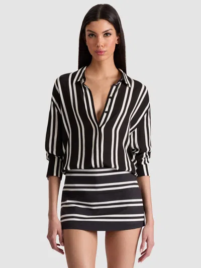 Alice And Olivia Dimitra Button Down In Multi