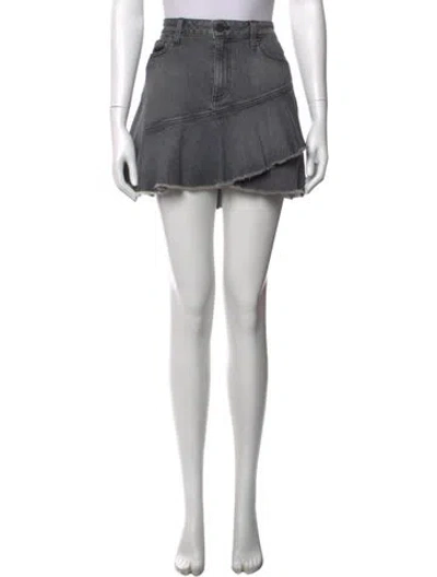 Pre-owned Alice And Olivia Distressed Accents Mini Skirt W/ Tags In Blue