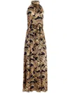Alice And Olivia Satin Dita Maxi Dress In Black