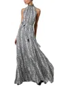 Alice And Olivia Dita Smocked Neck Godet Maxi Dress In White