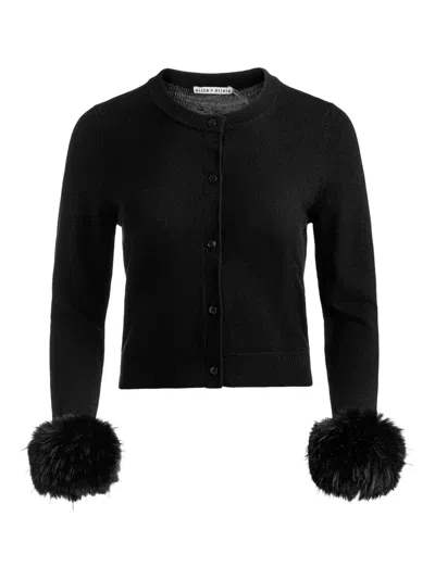 Alice And Olivia Dollie Cardigan In Black
