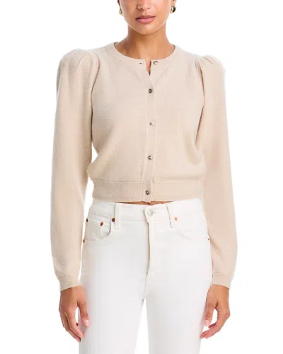 Alice And Olivia Dollie Cashmere Blend Puff Sleeve Cardigan In Neutral