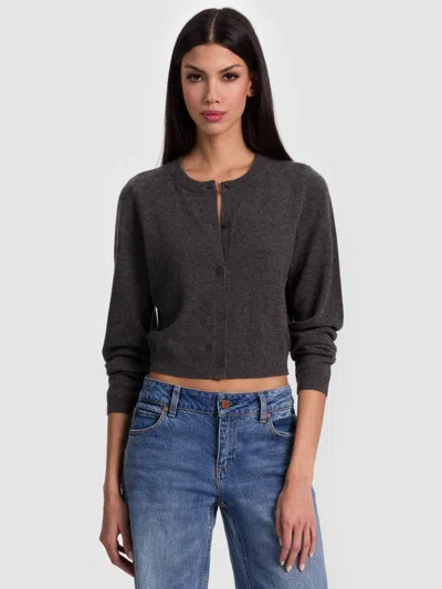 Alice And Olivia Dollie Cashmere Cardigan In Gray