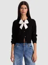 Alice And Olivia Dollie Embellished Cardigan In Black