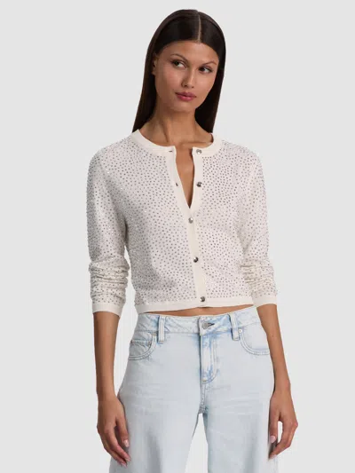 Alice And Olivia Dollie Embellished Cardigan In Animal Print
