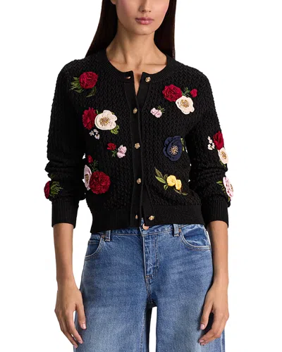 Alice And Olivia Dollie Floral Cardigan Sweater In Multi