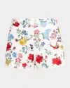 Alice And Olivia Donald Floral High Rise Shorts In Dollhouse