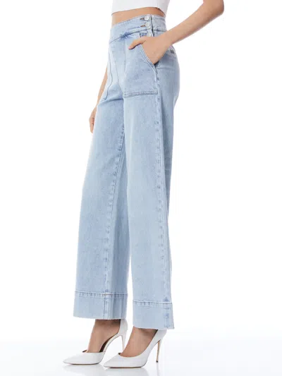 Alice And Olivia Donald High Waisted Jean In Rockstar Blue