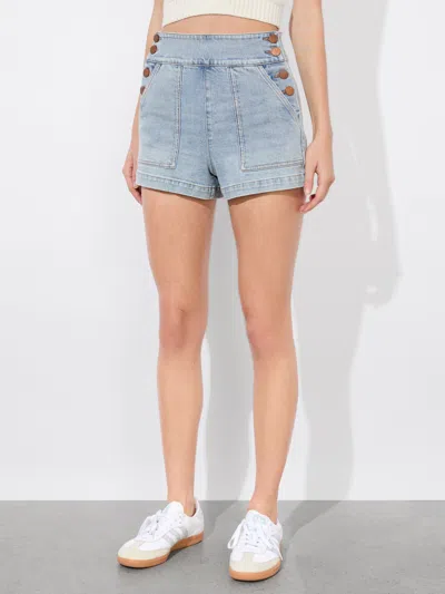 Alice And Olivia Donald Jean Short In Rockstar Blue