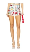 Alice And Olivia Donald Floral High Rise Shorts In Dollhouse
