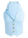 Alice And Olivia Donna Halter Vest In Blue