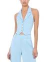 Alice And Olivia Donna Halter Vest In Blue
