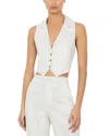 Alice And Olivia Donna Vest In Off White/black
