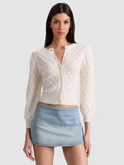 Alice And Olivia Doris Pointelle Cardigan