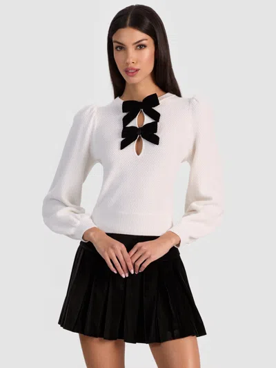 Alice And Olivia Doris Pointelle Pullover In Multi