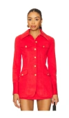 Alice And Olivia Dorothie Jacket In Red