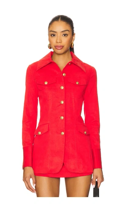 Alice And Olivia Dorothie Jacket In Red