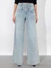 Alice And Olivia Double Waist Cool Jean In Rockstar Blue